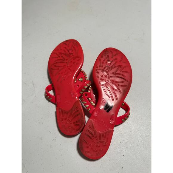 Jack Rogers Georgica Jelly Pink Gold Sandals Size 7 - Picture 9 of 10